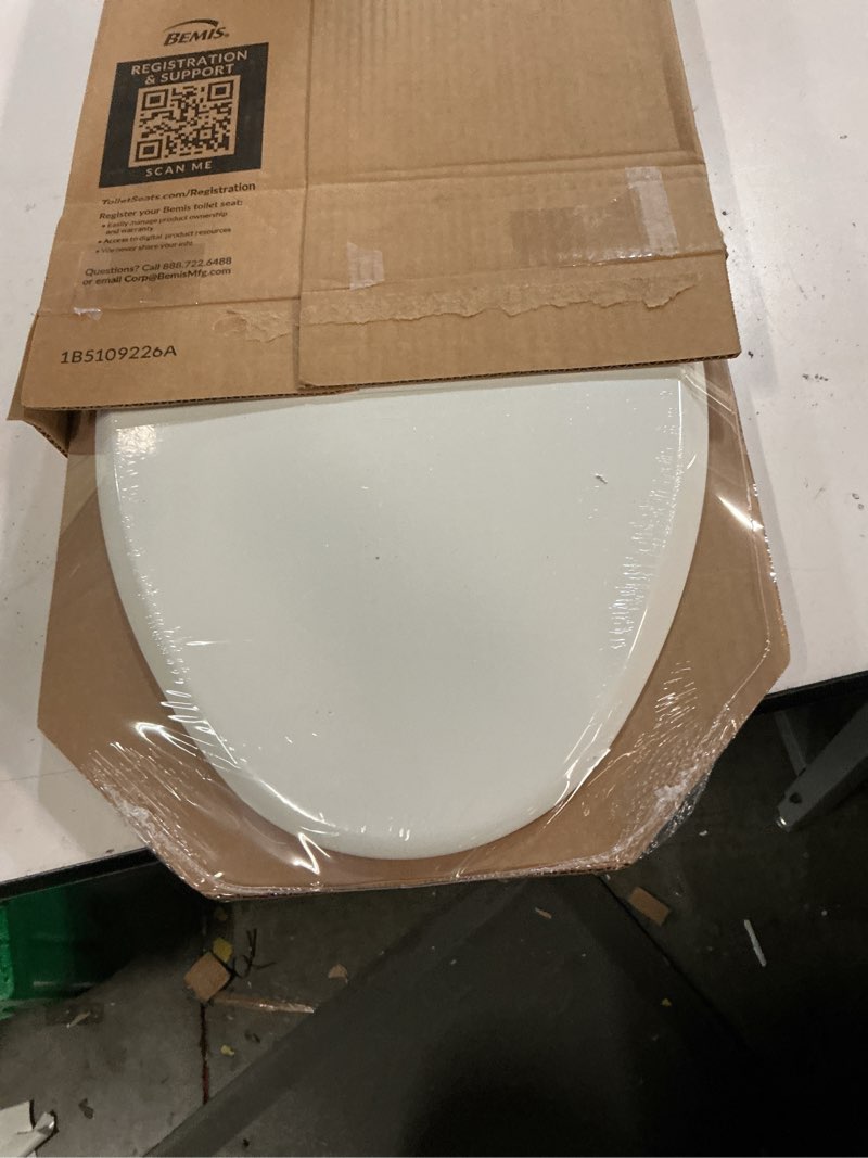 Condition photo showing New/Like New for mayfair cassel slow close toilet seat, easy clean, non slip premium wood seat, easy install, made in usa, elongated, white elongated 1 - toilet seat