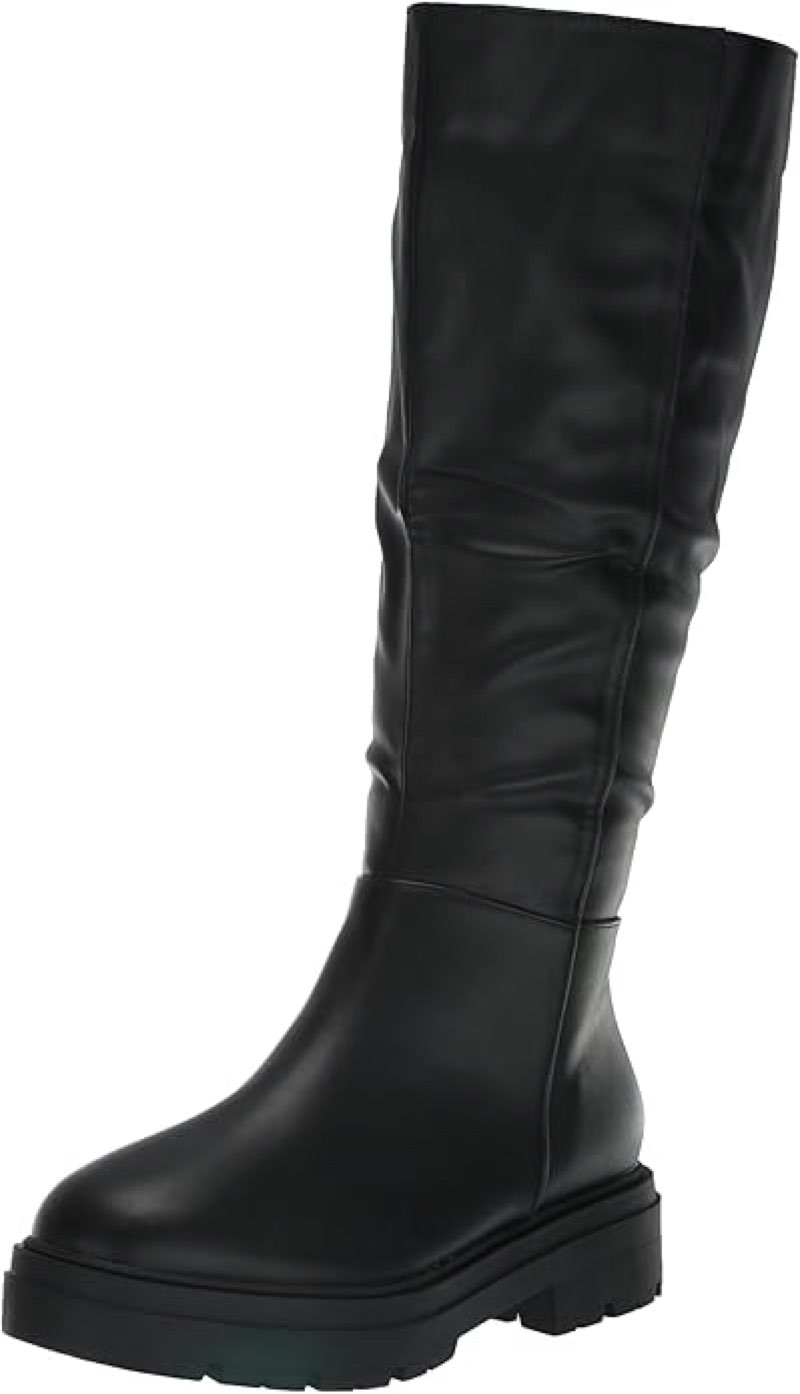 EVANS Women's Wide FIT Sofia Tall Boot Fashion, Black, 10