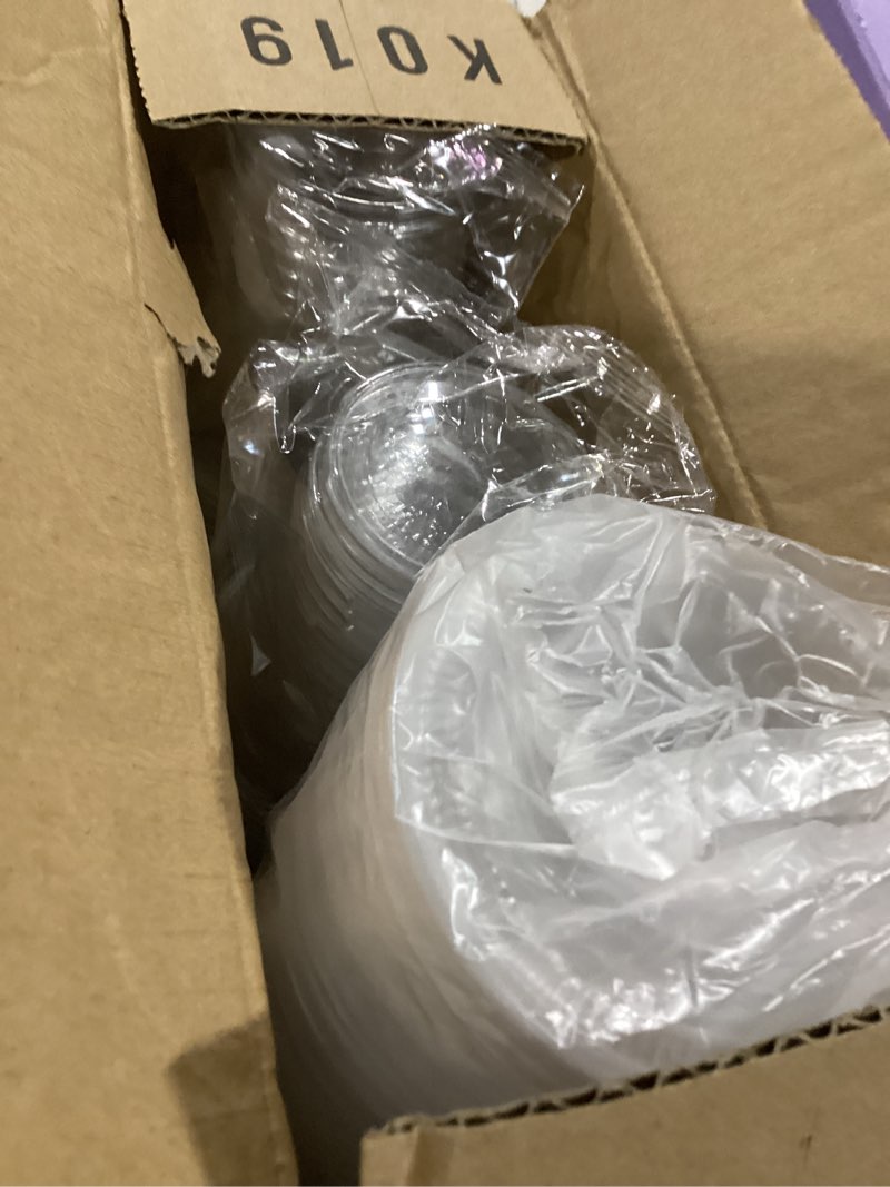 Condition photo showing Good Condition for Eupako 8 oz Plastic Cups with Lids 100 Sets, Disposable Clear Cups with Lids, Cold Drink Containers for Beverage, Parfait, Smoothie 8 OZ (Pack of 100)