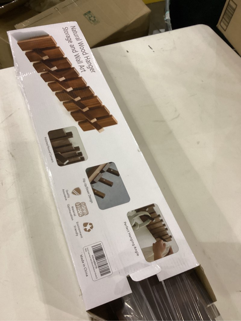 Condition photo showing Good Condition for Wood Coat Rack Wall Mount, Coat Hooks Hanger Wall Mounted, Heavy Duty Wall Coat Rack with 8 Hooks for Hanging Coats/Keys/Hats/Robe&Towels/Plants/Bags, Walnut