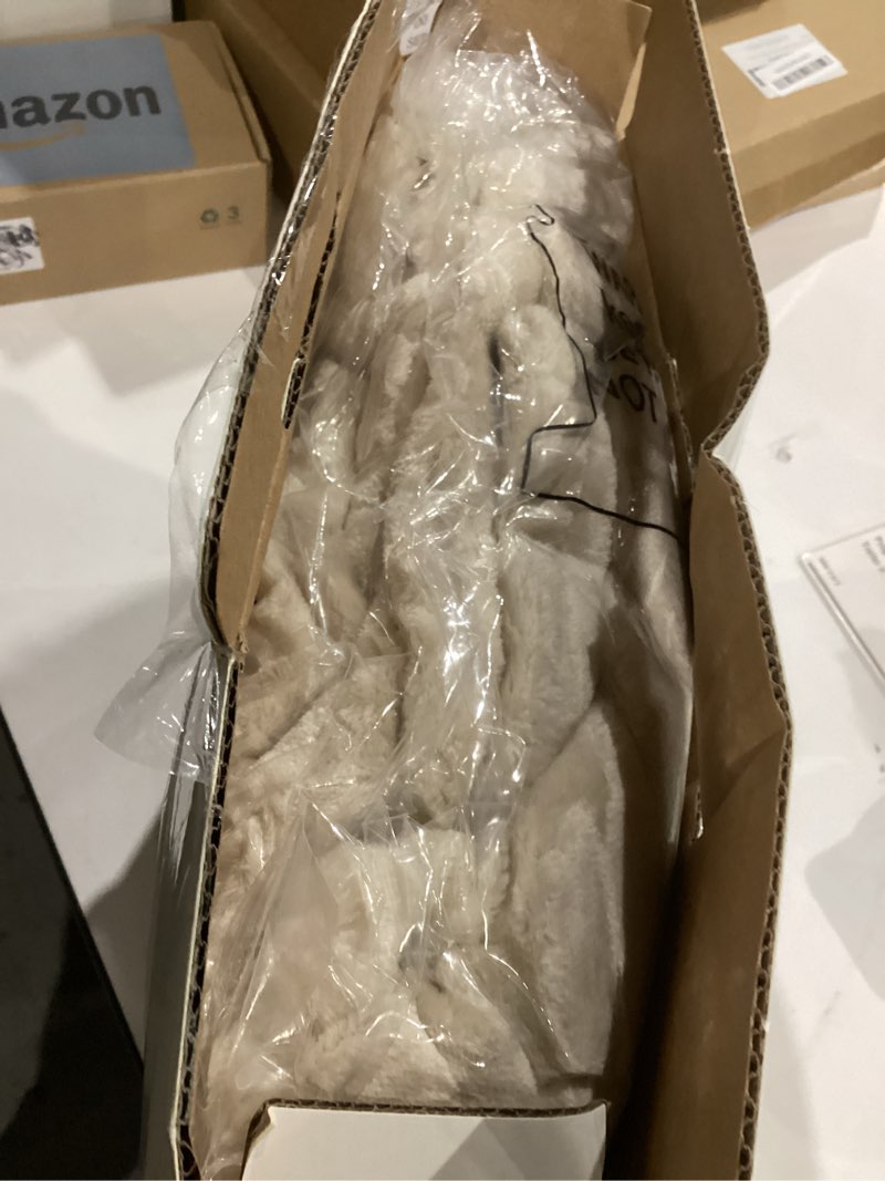 Condition photo showing As Is for Westinghouse Heated Blanket Throw, Electric With 6 Heating Levels, 2-10 Hours Time Settings, Overheat Protection, Machine Washable, Flannel (50x60 Inches, Beige) Beige Throw Size 50*60"