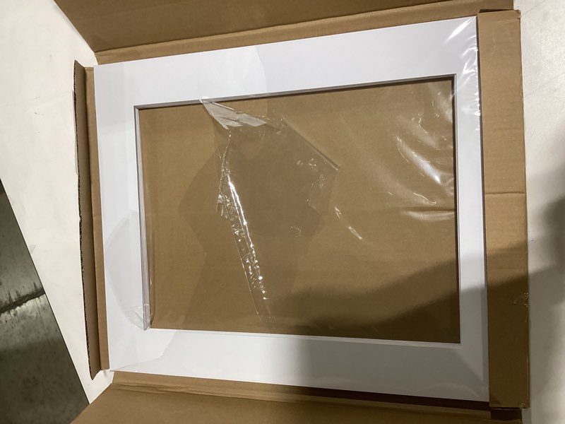 Condition photo showing Good Condition for somime 10 pack pre-cut 16x20 white picture mats for 12x16 photos - white core bevel cut frame matte, acid free, ideal for frames/artwork/prints 16x20 for 12x16
