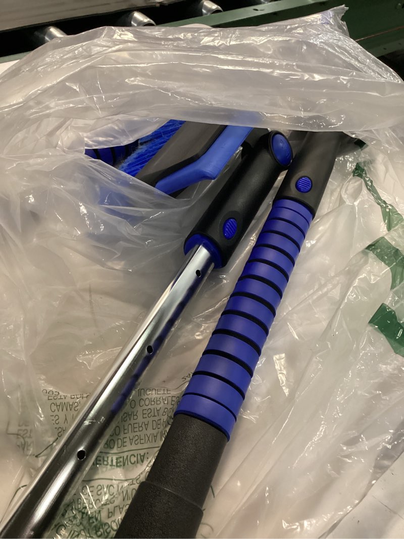 Condition photo showing As Is for SEAAES 51 Inch Heavy Duty Snow Brush for Trucks, Stable Design Long Handle Extendable Snow Broom for SUV, Windshield Ice Scraper with Foam Grip for Car Automobile Vehicle Window - Green Green 51 Inch