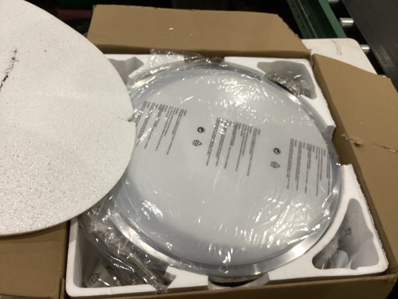 Condition photo showing As Is for LEDIARY Retractable Ceiling Fan with Lights and Remote & APP Control, 42 Inch Fandelier Ceiling Fan with Light, 6 Speed Dimmable Reversible Memory, Modern Silent Smart Fan for Bedroom Living Room Satin Nickel