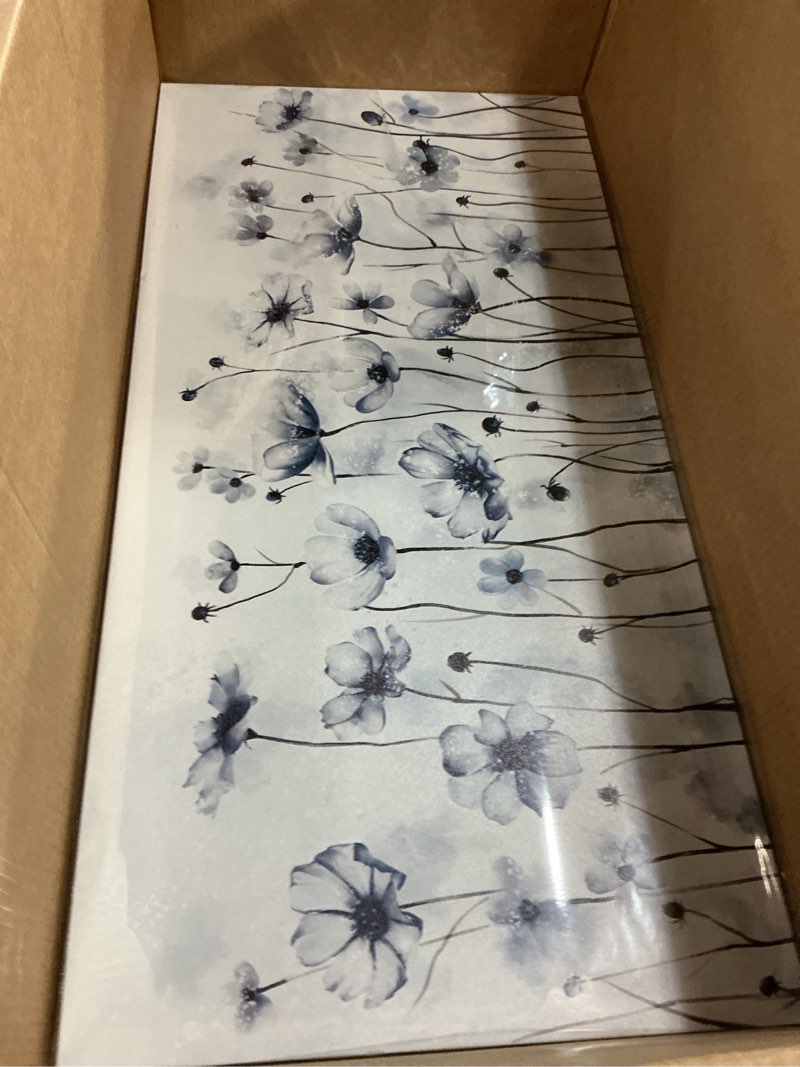 Condition photo showing Good Condition for VEAEE Framed Flowers Canvas Wall Art - Indigo Floral Canvas Pictures, Living Room Wall Decor, Botanical Canvas Prints Painting Abstract Artwork Bedroom Office Home Decor 20"x 40" Wrapped Canvas W40" X H20" Indigo