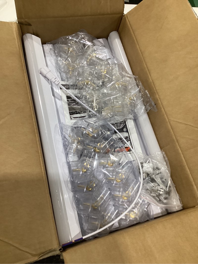 Condition photo showing Good Condition for aluminum frame led hexagon garage light,5 hexagon honeycomb lights 240w 24800 lumens hexagon garage light with t5 tube rectangle 6500k for garage,auto beauty shop,car detailing shop 24pcs lights- 5 hexagon