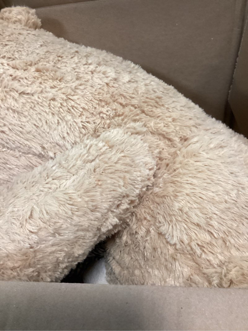 Condition photo showing As Is for morismos giant teddy bear 4 feet, cute big teddy bear plush 47inch stuffed animal, classic girlfriend boyfriend gift birthday baby shower decorations, brown brown 47 inch