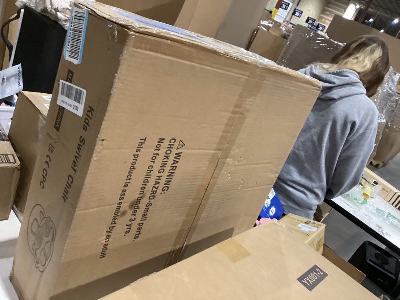 Condition photo showing New/Like New for Spinning Chair for Autistic Kids with Handle, Sensory Swivel Chair, 220LBS Weight Capacity, Sensory Toy for Children with ADHD/Autism, Training Body Coordination, 3+ Years (Blue) Blue Polypropylene with Handle