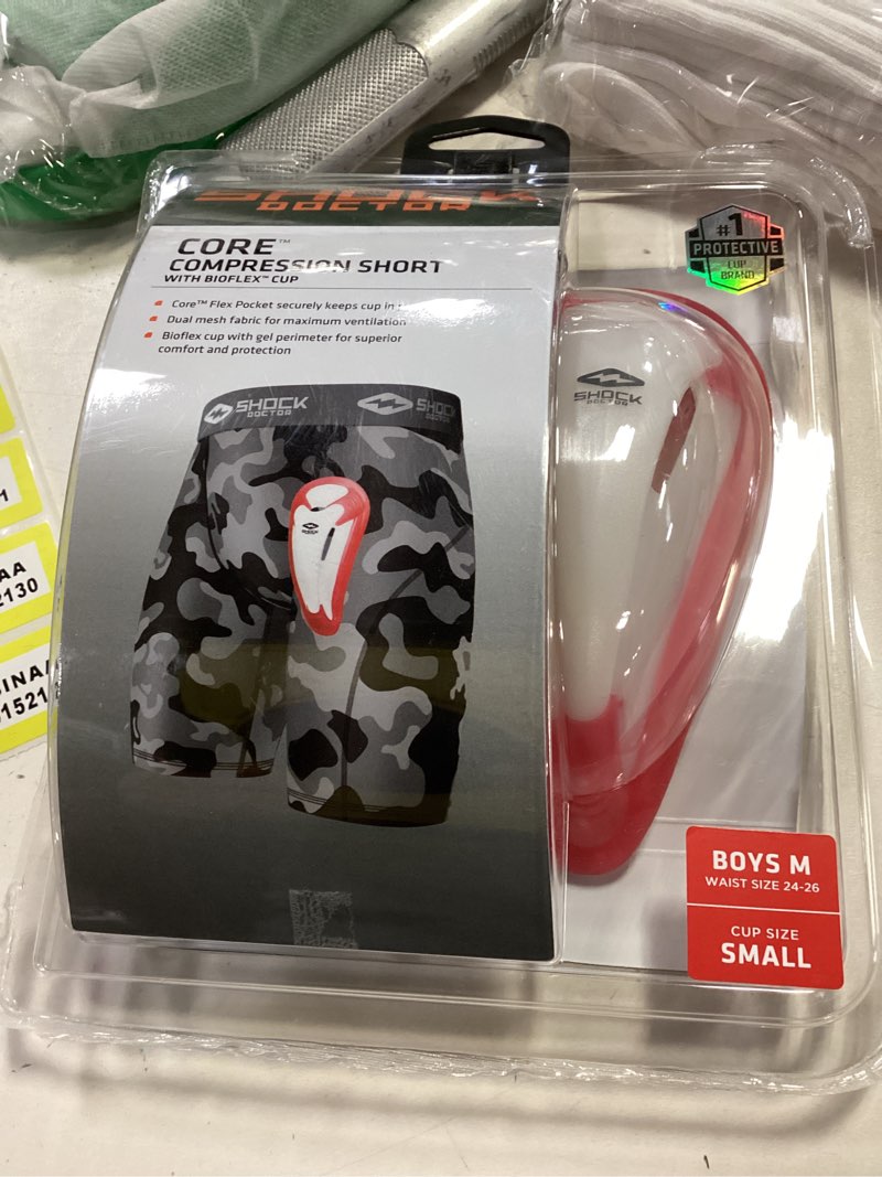 Shock Doctor Youth Compression Shorts with Cup Pocket and Bio-Flex Boy Athletic Cup. for Baseball, H