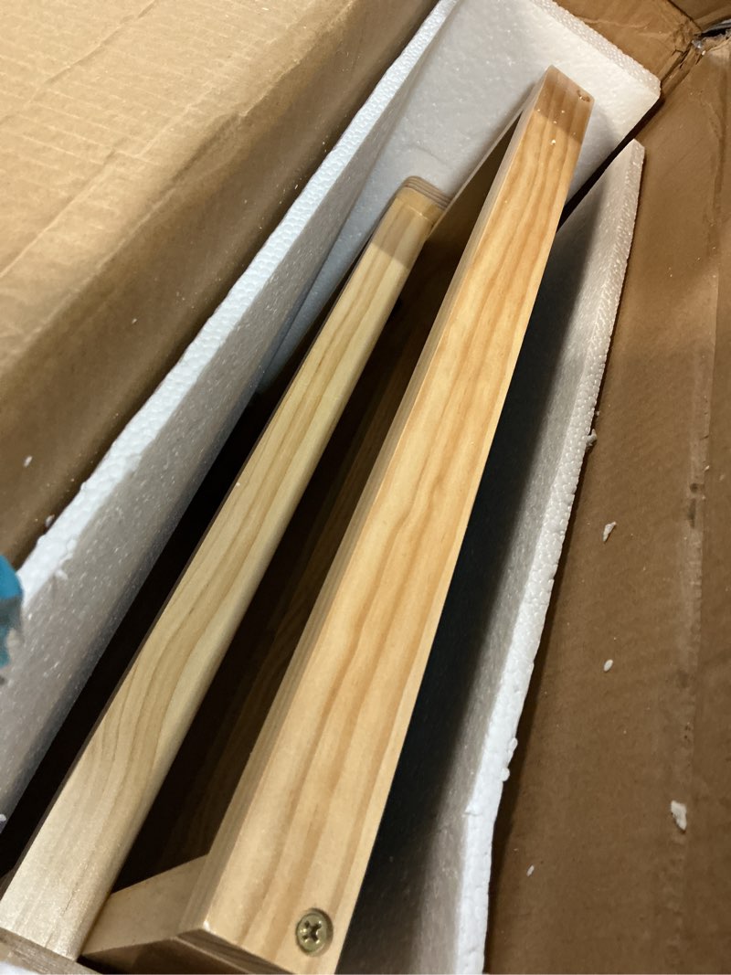 Condition photo showing Good Condition for Adjustable Dog Ramp for Bed - Foldable Wooden Ramp for Dogs to Get on Bed, Couch, or Car with 16.5" Wide Walking Space (Natural Wood with Gray Carpet, Large) Natural Wood Large