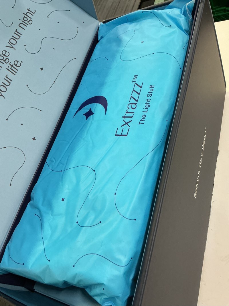 Condition photo showing New/Like New for dreamyblue signature pillow w/adjustable loft • shredded memory foam fill • neutral alignment for side, back, and stomach sleepers • washable bamboo rayon cover • certipur-us certified foam (queen) queen (pack of 1)