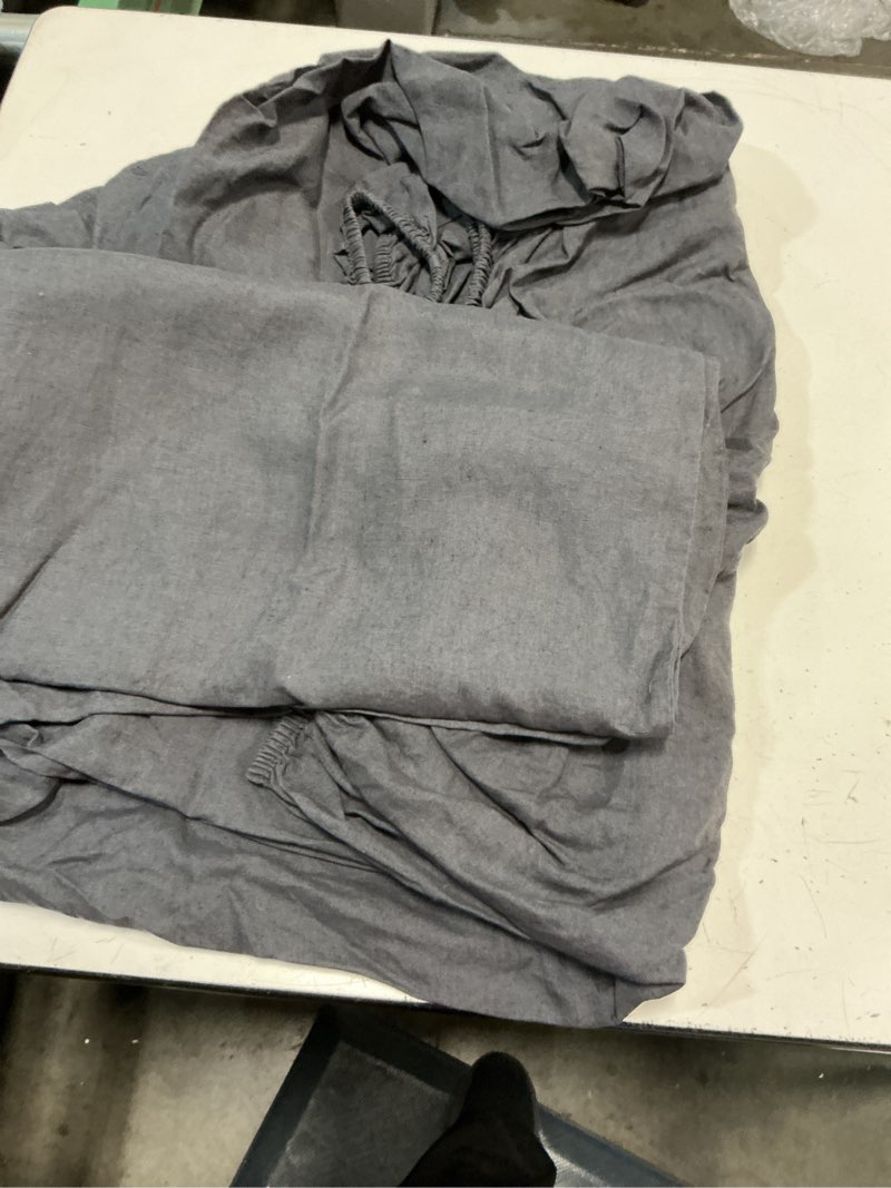 Condition photo showing As Is for quince european linen sheet set of 3 pieces charcoal king 
