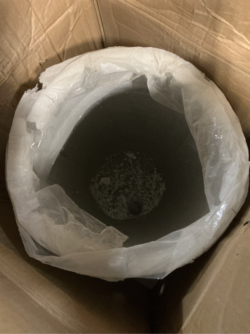 Condition photo showing As Is for rosemead home & garden concrete outdoor planter pot chalk white 17.13"x17.13"x21.65"