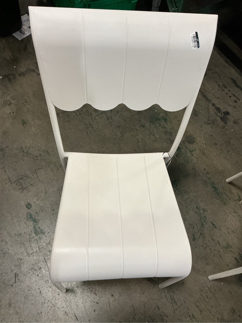 Condition photo showing Good Condition for scallop slat outdoor armless patio dining stacking chair cream - room essentials™