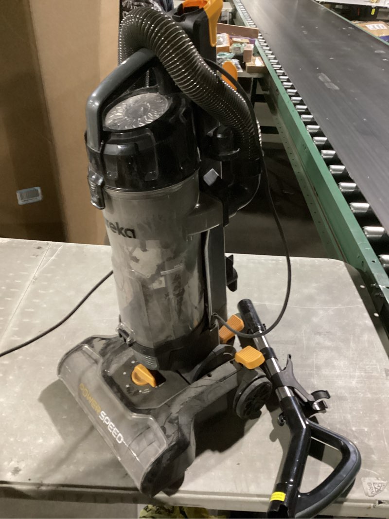 Condition photo showing As Is for eureka neu181d powerspeed lightweight powerful upright vacuum cleaner for carpet and hard floor  pet turbo  black yellow - new