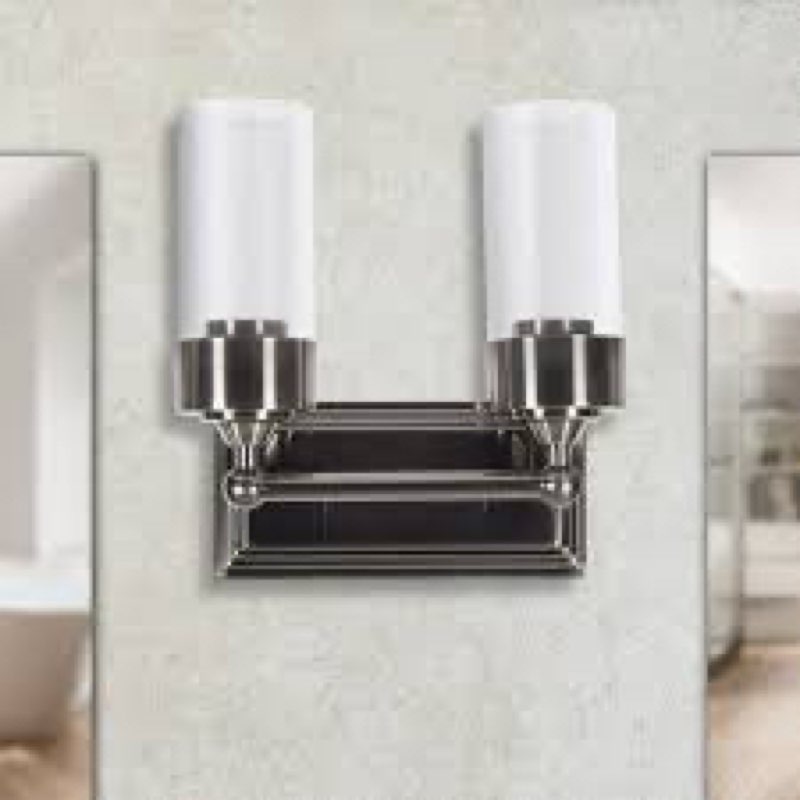 Luminance Sunset Lighting F17102-57 Esquire Two Light Vanity - Clear Glass, Dimmable - With Antique Gunmetal Finish