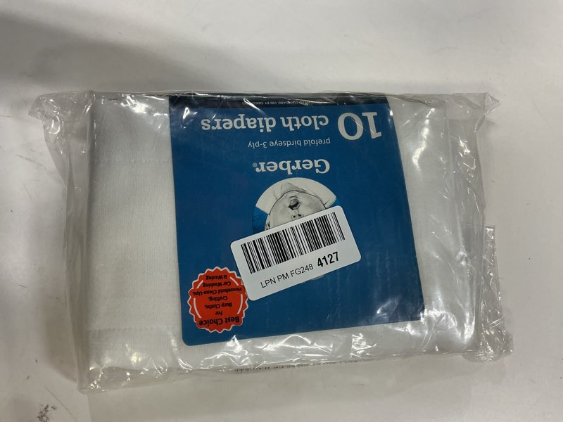 Condition photo showing New/Like New for Gerber Unisex Baby Boys Girls Birdseye Prefold Cloth Diapers Multipack White 3-Ply 10 Pack 10 Count White 3-ply Birdseye Prefold