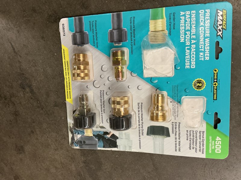 Condition photo showing As Is for (incomplete )surfacemaxx quick connect kit 4500 psi