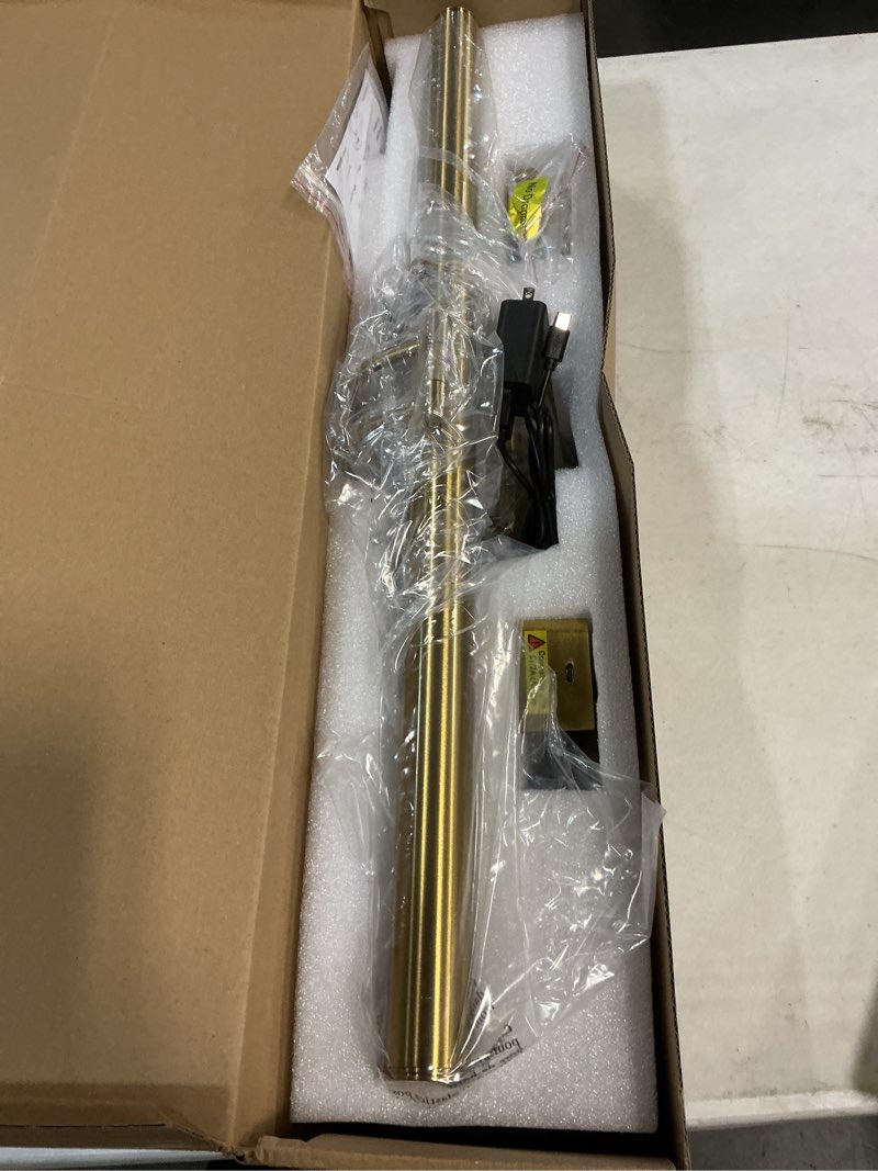 Condition photo showing Good Condition for 23.6? wireless rechargeable picture light with remote, large battery operated wall light for paintings & art, dimmable led gallery lamp with timer, adjustable metal design, electroplated gold finish battery operated-brass 23.6 inch