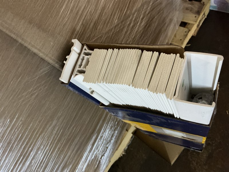 Condition photo showing Good Condition for levolor trim+go 2-in slat width 27-in x 64-in cordless white faux wood room darkening full-view standard horizontal blinds