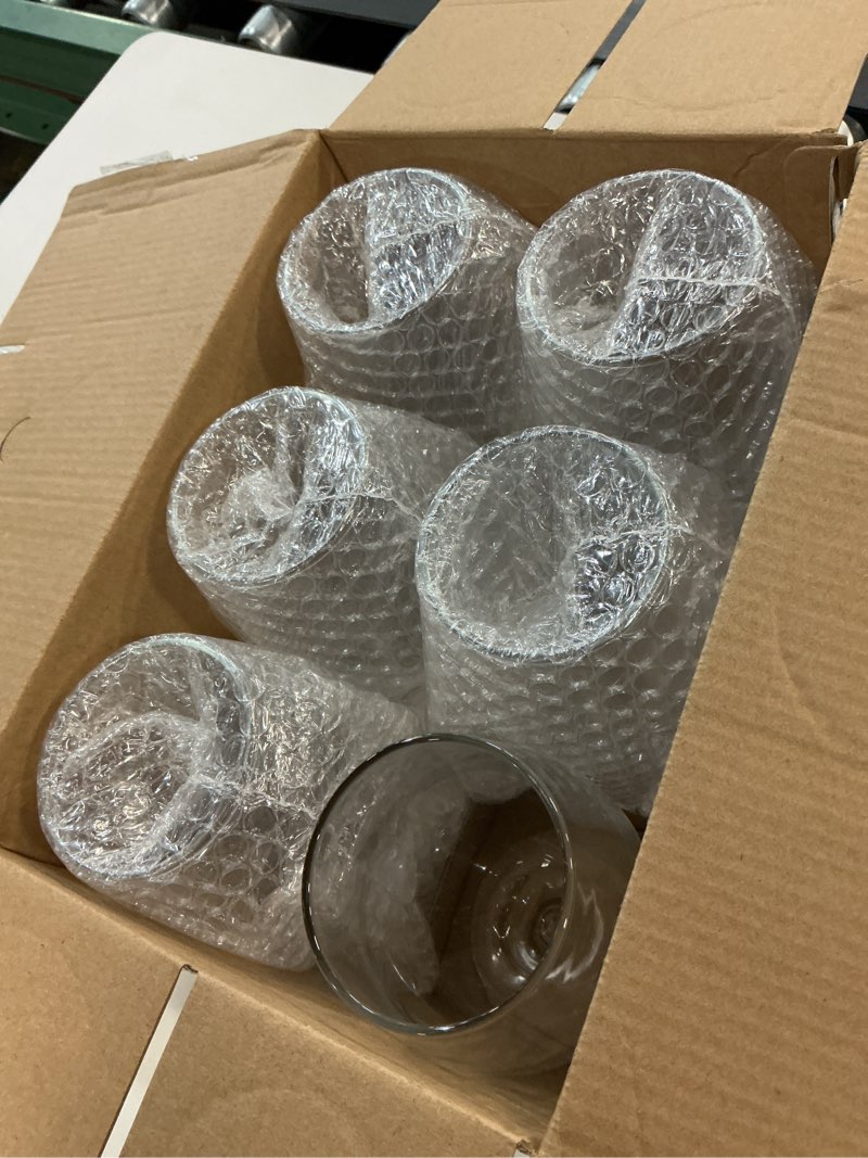 Condition photo showing New/Like New for patelai set of 6 water goblet, 13.5 oz clear drinking glasses bulk dishwasher safe, stemmed water glass for juice wine beer tea sangria cold beverages, reusable glassware for home party restaurant 6 13.5 oz