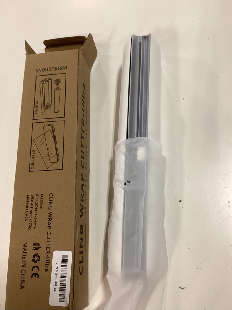 Condition photo showing New/Like New for aluminum foil & plastic wrap dispenser with cutter - easy one-hand operation, space-saving kitchen organizer for worktops & cabinets, magnetic cling film dispenser - fits 12" rolls, gray 14.70*2.90*2.40 in gray