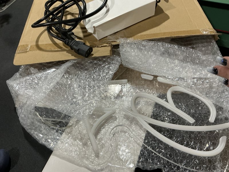 Condition photo showing Good Condition for hmt happy birthday neon sign warm white 22×16.9 inch large backdrop neon light, dimmable led light up sign for birthday party wall decor