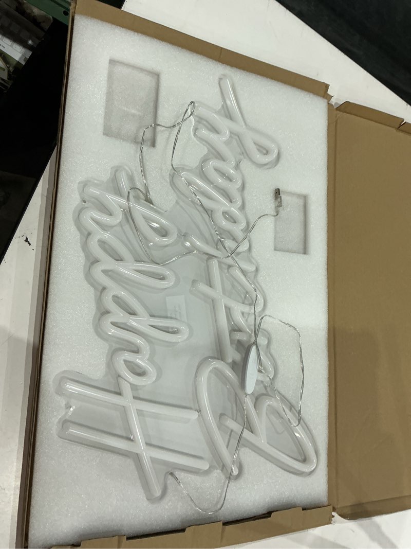 Condition photo showing Good Condition for happy birthday neon sign, 22.4"x13.8" happy birthday sign for birthday party decor, happy birthday light up led signs for backdrop, neon birthday sign for any ages bday celebration, warm white divatla