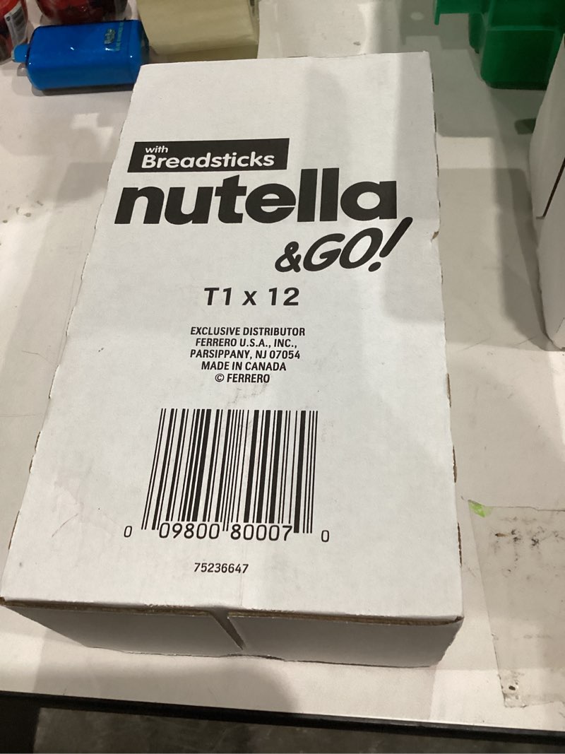Condition photo showing New/Like New for Nutella & GO! Chocolate Hazelnut Spread with Cocoa + Breadsticks, 12 Snack Packs, 1.8 oz Each Other 1.8 Ounce (Pack of 12)