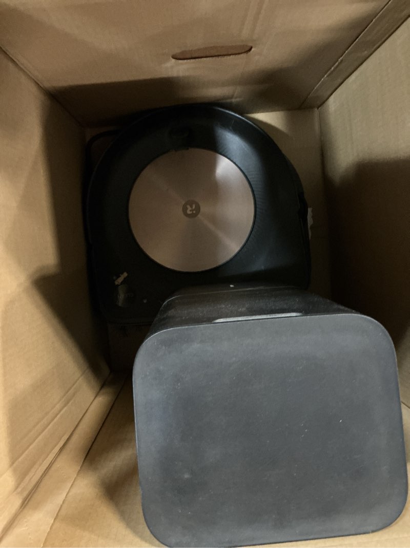 Condition photo showing As Is for irobot roomba s9+ self emptying robot vacuum - self-empty for 60 days, detects & cleans around objects in your home, smart mapping, powerful suction, corner & edge cleaning