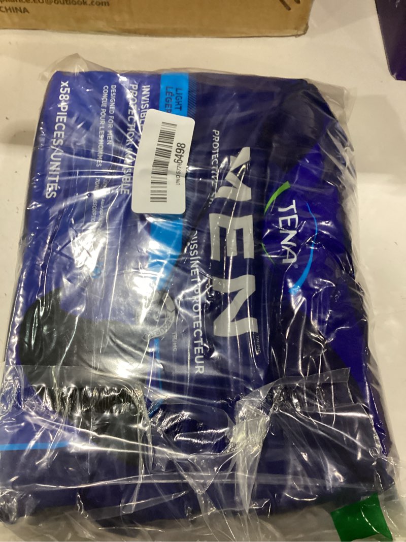 Condition photo showing Good Condition for tena men light incontinence protective shield for men, bladder control, discrete, light absorbency, 58 count