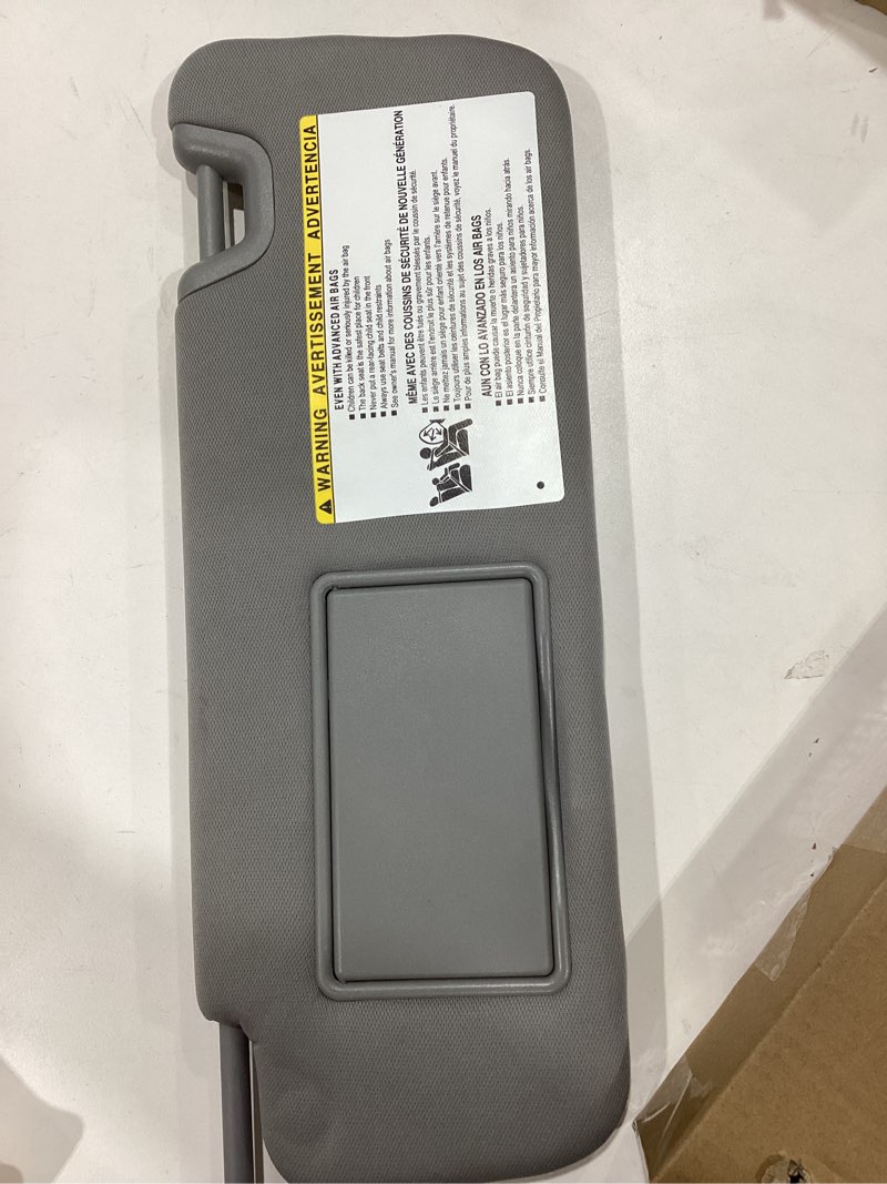 Condition photo showing As Is for Left Driver Side Sun Visor Compatible with Toyota Highlander 2014 2015 2016 2017 2018 2019 Replaces# 74320-0E074-B0 (Gray, Left) Left gray