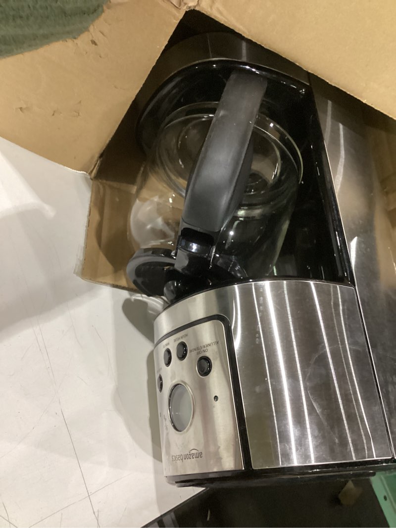 Condition photo showing Good Condition for amazon basics programmable coffeemaker with carafe and reusable filter, stainless steel, 12 cups, black