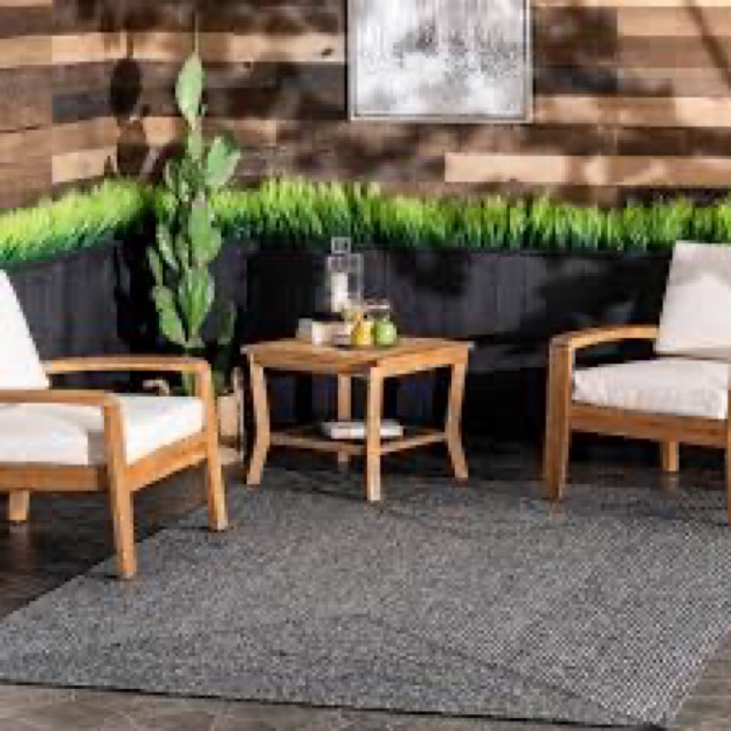 nuLOOM Festival 6 X 9 (ft) Charcoal Indoor/Outdoor Solid Area Rug