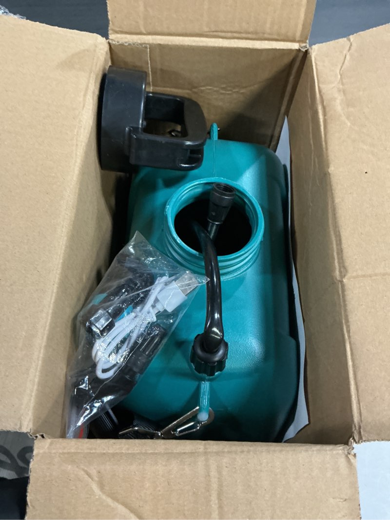 Condition photo showing Good Condition for 2 Gallon Battery Powered Garden Sprayer, Electric Sprayer with USB Rechargeable Handle, 3 Mist Nozzles, Retractable Wand, Water Pump Sprayers with Adjustable Shoulder Strap for Yard, Lawn and Garden
