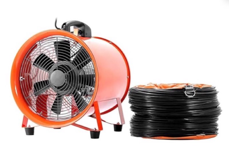 OrangeA Blower Fan 10 Inch 0.45HP Utility 1520 CFM 3300 RPM Portable Ventilator High Velocity Multifunctional Ventilator Fume Extractor with 5M