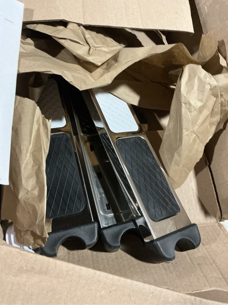 Condition photo showing As Is for 3 pack 20 inch stainless steel pool ladder steps replacement fits for 1.9 inch pool ladder, non slip swimming pool ladder rung with bolts & escutcheon & bumpers for inground and above ground pools