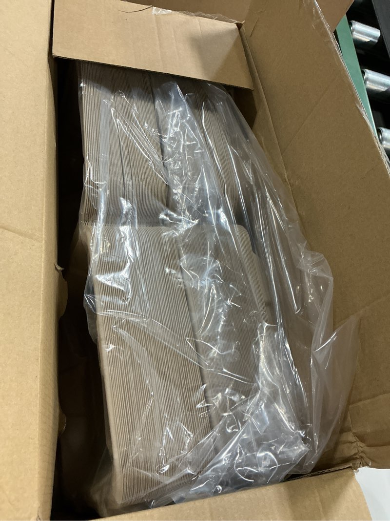 Condition photo showing New/Like New for turbo bee 100 pack 8x8inch natural take out containers with lids, large disposable clamshell food containers for full meals, food truck, bbq, catering & meal prep natural natural,8*8in