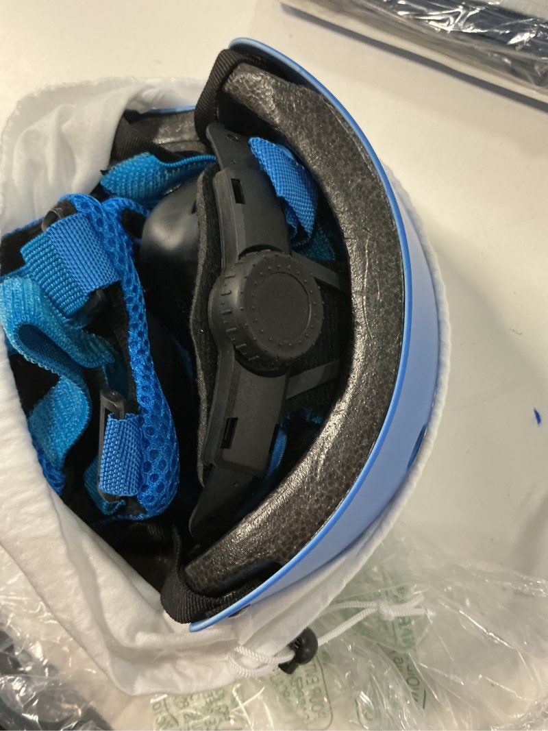 Condition photo showing Good Condition for kids bike helmet set adjustable for children, boys, girls and teenagers aged 3-8 years includes elbow, knee, wrist guards children's helmet protection set for bikes skateboardsrollerskates blue small:18.9''-21.3'' / 3-8 year