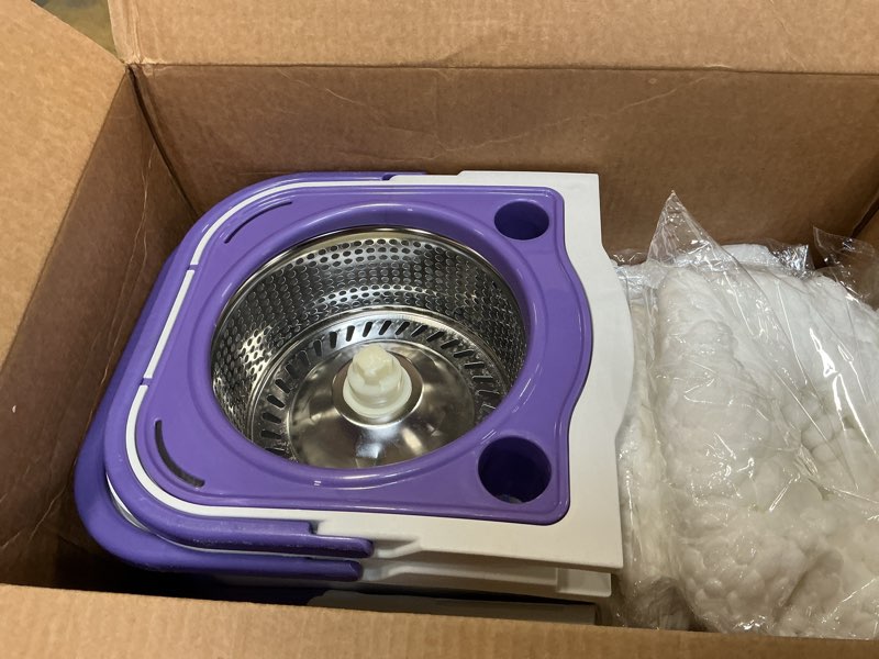 Condition photo showing New/Like New for Fabuloso Spin Mop and Bucket, Hands-Free Wringing Spin Bucket | Machine Washable and Replaceable Microfiber Mop Head, Adjustable Mop Pole Length | Clean Your Floors with Ease