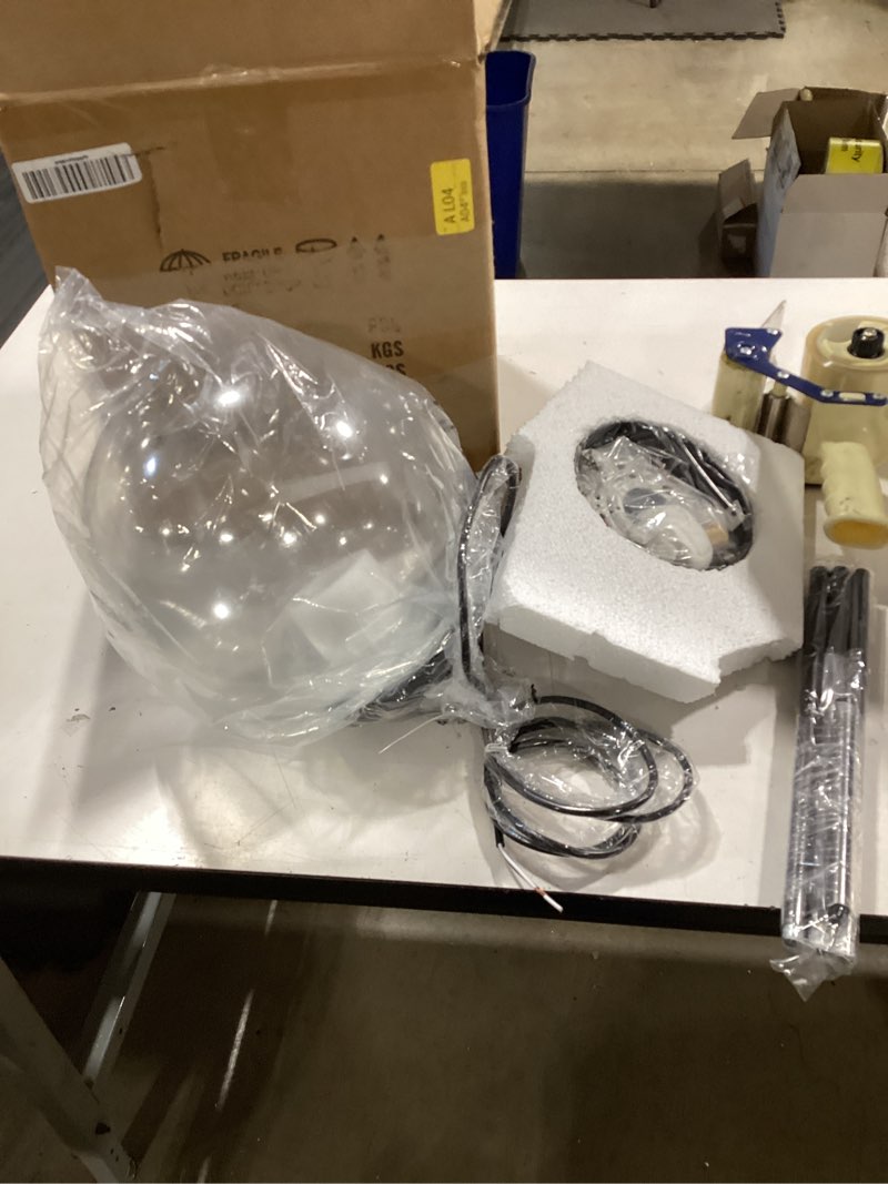 Condition photo showing Good Condition for 10 inch globe pendant light black mid century pendant light contemporary globe pendant lights clear glass pendant lights adjustable hanging light fixture clear glass with black finish for dining room clear & black 10 inch
