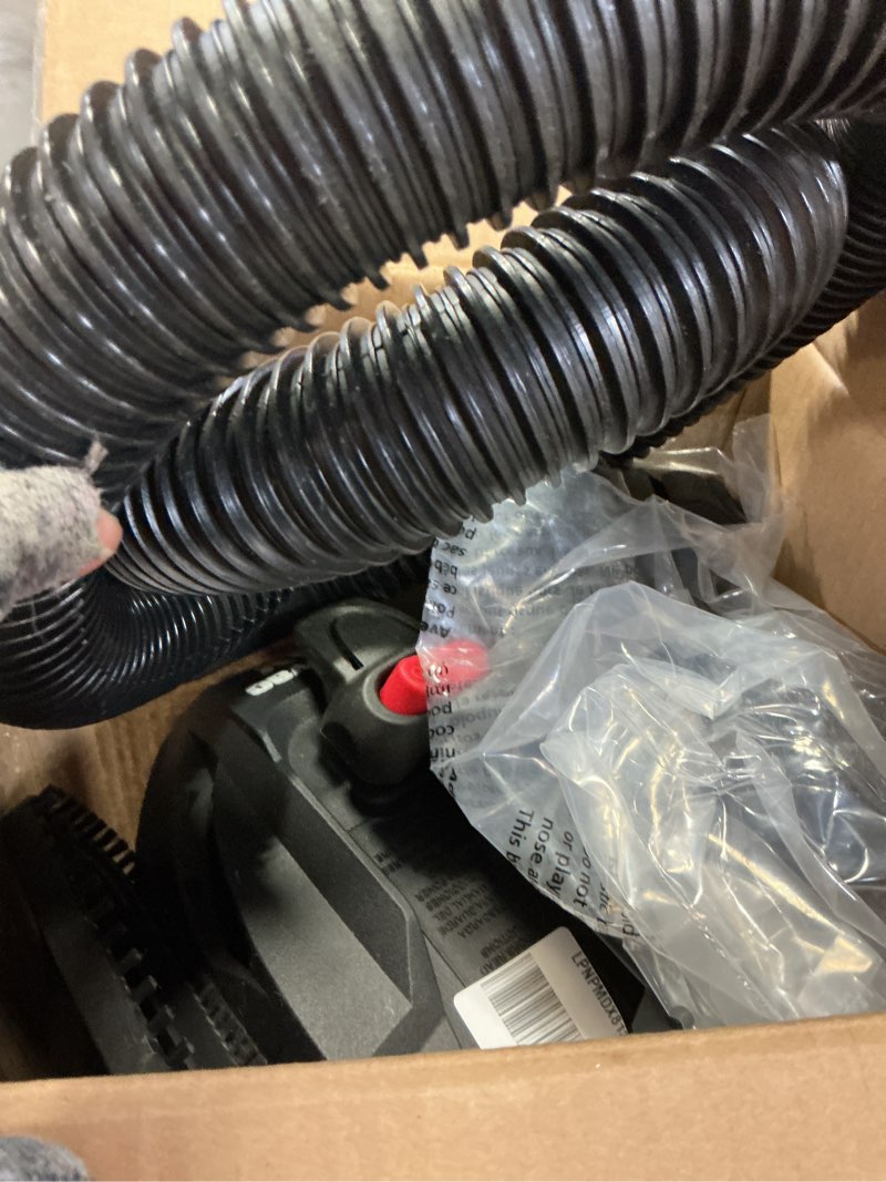 Condition photo showing As Is for shop-vac 5430029 cordless 1 gallon wet/dry vacuum, 1.25 inch diameter x 4 foot hose, ideal for jobsite, garage & workshop