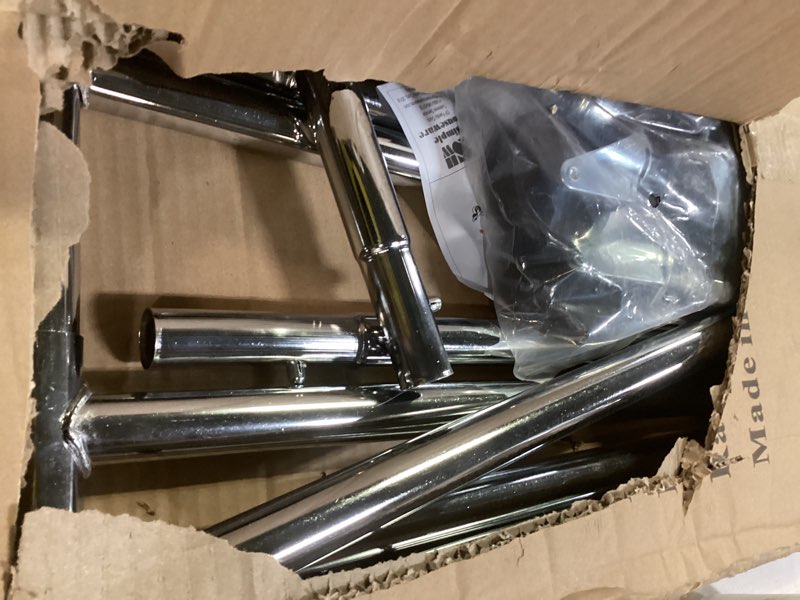 Condition photo showing As Is for Simple Houseware Heavy Duty Clothing Garment Rack, Holds Up to 150 lbs, 42 to 67 Inches Extendable Rod, Chrome Heavy Duty Chrome