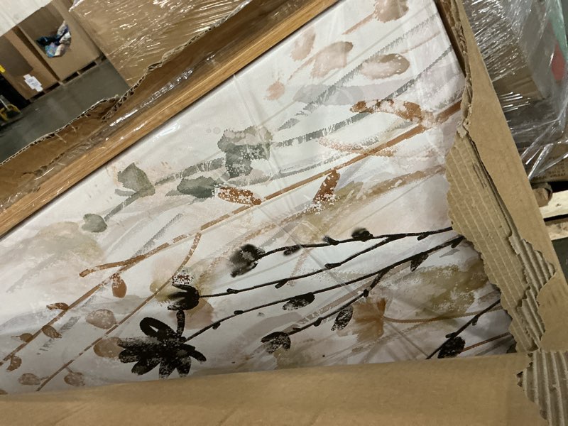 Condition photo showing Good Condition for framed flower canvas wall art blossom canvas pictures abstract grey cream brown landscape artwork canvas prints for home living room bedroom kitchen office wall decor ready to hang 24"x 48" cream white wildflowers framed 48"l x 24"w