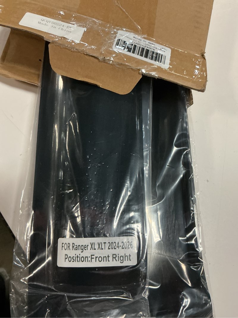 Condition photo showing New/Like New for ranger rain guards - window visors for ford ranger 2024-2026 xl xlt lariat raptor, out-channel side window rain guards for ranger accessories, 4pcs, black, car accessories for ford ranger xl xlt lariat raptor 24-26