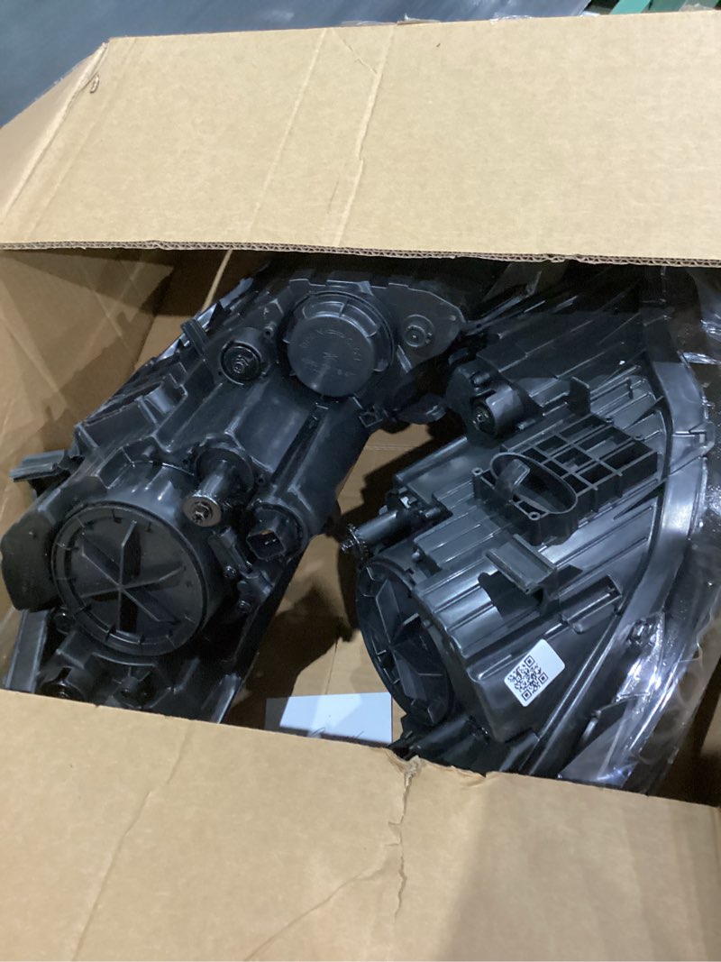 Condition photo showing As Is for Headlight Assembly for Hyundai Elantra 2011-2013 (All Bulbs Included), Passenger & Driver Side Halogen Headlamp with Clear Lens Black Housing Amber Reflector, 1 Pair, 92101-3y000 ?HY2503161 Driver&Passenger Side