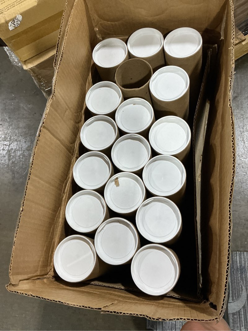 Condition photo showing As Is for hoigon 21 pack 2 x 16 inches kraft mailing shipping tubes with 50 white end caps, brown thick cardboard mail tubes with 3-ply spiral wound construction for shipping, mailing and storage