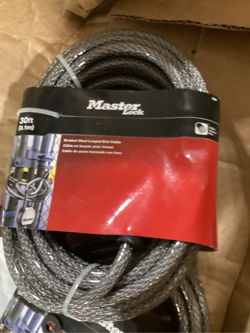 Condition photo showing Good Condition for steel cable with looped ends, 30 ft. long