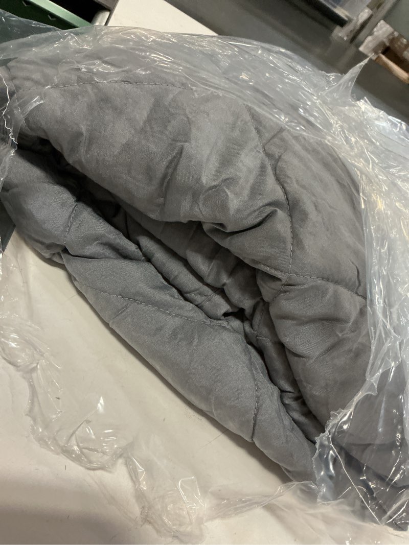 Condition photo showing As Is for ZZZhen Weighted Blanket - High Breathability - 48''72'' 15LB - Premium Heavy Blankets - Calm Sleeping for Adult and Kids, Durable Quilts Grey, 48''72'' - 15LB Grey 48''72'' - 15LB