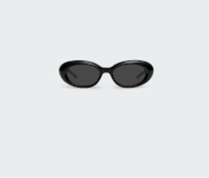 MIYYA BLACK RETRO OVAL SUNGLASSES FOR WOMEN